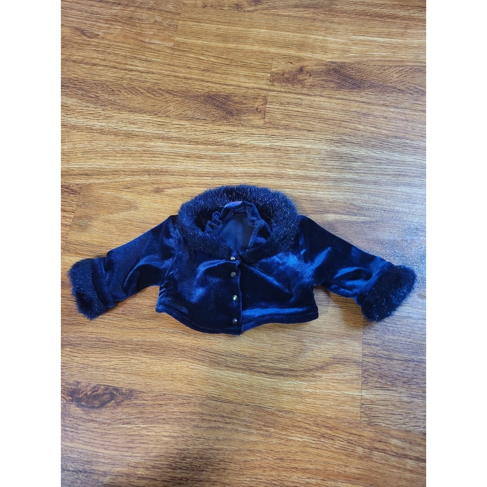 American Girl Doll Twilight Holiday Blue Velvet Fur 2000 Retired Jacket Only